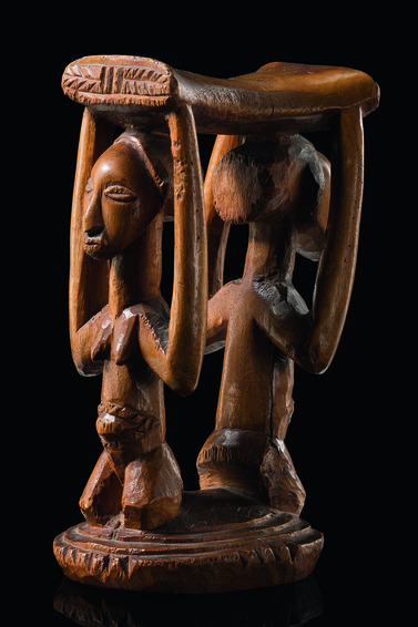 Headrest "musamo", R. D. Congo, Luba, Taille: H: 20,5 cm; B: 10,5 cm, ID: 3037117