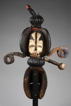 Masque anthropomorphe avec structure haute janiforme "okoroshi", Nigéria, Igbo, Taille: H: 59 cm (H: 23.2 inch), ID: 3041229 - 5/5