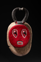Female face mask "kplekple bla" of the "goli" group, Côte d'Ivoire, Baule, Size: H: 39 cm (H: 15.4 inch), ID: 3050982 - 4/5