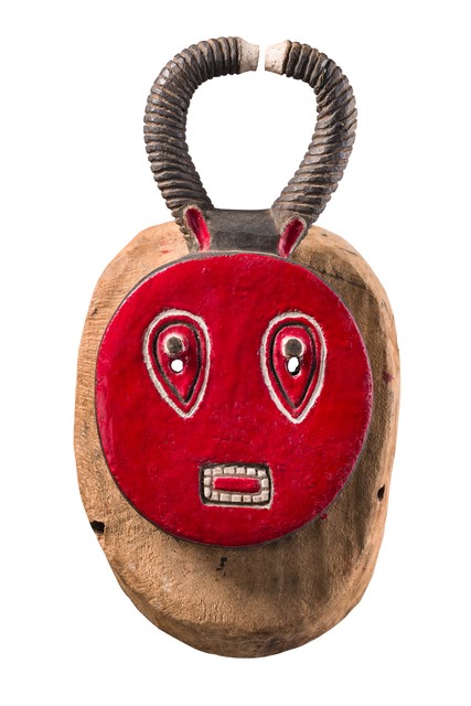 Female face mask "kplekple bla" of the "goli" group, Côte d'Ivoire, Baule, Size: H: 39 cm (H: 15.4 inch), ID: 3050982