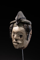 Anthropomorphe Gesichtsmaske, Nigeria, Igbo, Größe: H: 24 cm (H: 9.4 inch), ID: 3052210 - 5/7