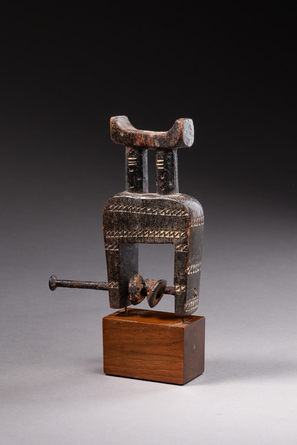 Heddle pulley, Côte d'Ivoire, Jimini, Size: H: 12 cm (H: 4.7 inch), ID: 3052208