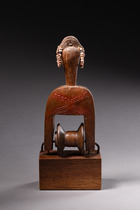 Anthropomorpher Webrollenhalter, Côte d'Ivoire, Baule, Größe: H: 14 cm (H: 5.5 inch), ID: 3052207 - 2/4