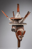 Mask of the "n-khanda" or "mukanda" initiation society, D. R. Congo, Yaka, Size: H: 70 cm (H: 27.6 inch), ID: 3050278 - 3/5