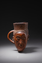 Double headed palm wine cup, D. R. Congo, Kuba, Size: H: 14 cm B: 15 cm (H: 5.5 inch B: 5.9 inch), ID: 3051049 - 3/7