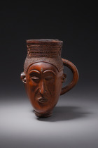 Double headed palm wine cup, D. R. Congo, Kuba, Size: H: 14 cm B: 15 cm (H: 5.5 inch B: 5.9 inch), ID: 3051049 - 5/7
