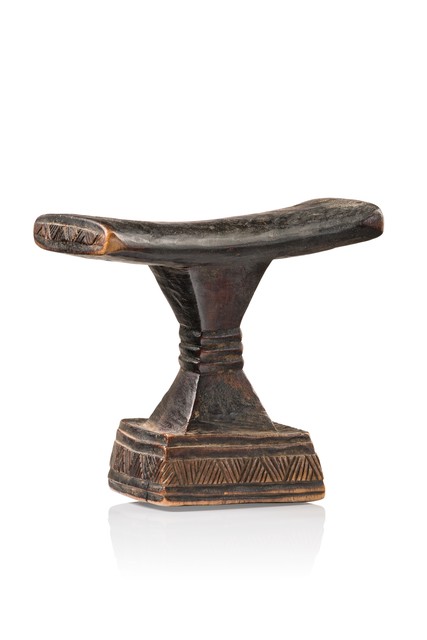 Neckrest "musamo", D. R. Congo, Luba, Size: H: 13 cm (H: 5.1 inch), ID: 3052117