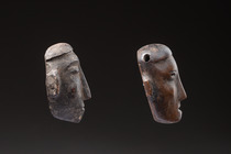 Zwei kleine Köpfe, Indien, Naga, Größe: H: 6,5 cm (each) (H: 2.6 inch (each)), ID: 3052223 - 3/6