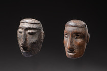 Zwei kleine Köpfe, Indien, Naga, Größe: H: 6,5 cm (each) (H: 2.6 inch (each)), ID: 3052223 - 4/6