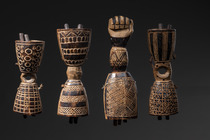 Four rare miniature bells "kunda", late 19th / early 20th century, D. R. Congo, Bakongo, Size: H: 9 cm - 12,5 cm (H: 3.5 inch - 4.9 inch), ID: 3052229 - 3/7