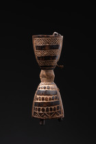 Four rare miniature bells "kunda", late 19th / early 20th century, D. R. Congo, Bakongo, Size: H: 9 cm - 12,5 cm (H: 3.5 inch - 4.9 inch), ID: 3052229 - 5/7