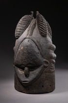 Helmet mask "sowei", Sierra Leone, Bullom, Size: H: 42 cn (H: 42 cn), ID: 3052219 - 2/5