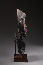 Anthropomorphic face mask with horns, Côte d'Ivoire, Dan, Size: H: 25 cm (H: 9.8 inch), ID: 3052158 - 2/5