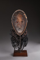 Anthropomorphic face mask with horns, Côte d'Ivoire, Dan, Size: H: 25 cm (H: 9.8 inch), ID: 3052158 - 5/5