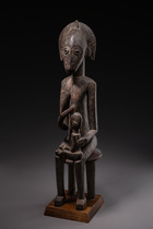 Maternité "jo mooni" ou "gwan dusu", Mali, Bamana, Taille: H: 78,5 cm (H: 30.9 inch), ID: 3052124 - 2/6