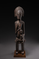 Maternité "jo mooni" ou "gwan dusu", Mali, Bamana, Taille: H: 78,5 cm (H: 30.9 inch), ID: 3052124 - 3/6