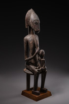 Maternité "jo mooni" ou "gwan dusu", Mali, Bamana, Taille: H: 78,5 cm (H: 30.9 inch), ID: 3052124 - 5/6