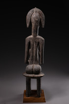 Maternité "jo mooni" ou "gwan dusu", Mali, Bamana, Taille: H: 78,5 cm (H: 30.9 inch), ID: 3052124 - 6/6