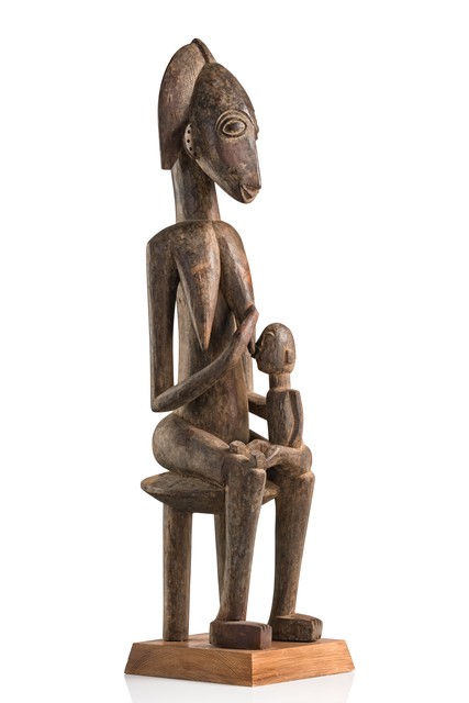 Maternité "jo mooni" ou "gwan dusu", Mali, Bamana, Taille: H: 78,5 cm (H: 30.9 inch), ID: 3052124