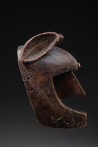Hyena mask "suruku" of the "korè" society, Mali, Bamana, Size: H: 31,5 cm (H: 12.4 inch), ID: 3052115 - 3/4
