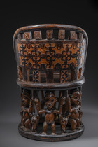 Prestige chair, Cameroon Grassfields, Babanki-Tungo, Size: H: 42,5 cm 82 cm (seat backrest) D: 51 cm (seat) (H: 16.7 inch 32.3 inch (seat backrest) D: 20.1 inch (seat)), ID: 3052273 - 8/8