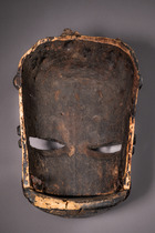 Anthropomorphe Gesichtsmaske "idiok ekpo", Nigeria, Ibibio, Größe: H: 25 cm (H: 9.8 inch), ID: 3052268 - 4/4