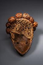 Anthropomorphe Gesichtsmaske "mukinka", D. R. Kongo, Salampasu, Größe: H: 26 cm (H: 10.2 inch), ID: 3052431 - 4/4