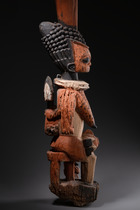 Two "opo ile" veranda posts, each shaped as a Maternité, Nigeria, Yoruba, Ekiti, ID: 3052611 - 6/10