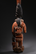Two "opo ile" veranda posts, each shaped as a Maternité, Nigeria, Yoruba, Ekiti, ID: 3052611 - 7/10