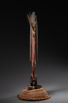 Coiffe de danse "chiwara" / "tjiwara" / "ci-wara", avant 1918, Mali, Bamana, Taille: H: 44 cm 48 cm (with basketry cap) (H: 17.3 inch 18.9 inch (with basketry cap)), ID: 3052802 - 2/6