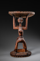 Caryatid stool with female figures, Malawi, Nyanja, Size: H: 50 cm D: 31 cm (H: 19.7 inch D: 12.2 inch), ID: 3052803 - 5/7