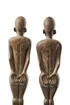 Paire de figures, env. 1920/30, Mozambique, Makondé, Taille: H: 42,5 cm (H: 16.7 inch), ID: 3052765 - 2/6