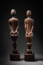 Paire de figures, env. 1920/30, Mozambique, Makondé, Taille: H: 42,5 cm (H: 16.7 inch), ID: 3052765 - 4/6