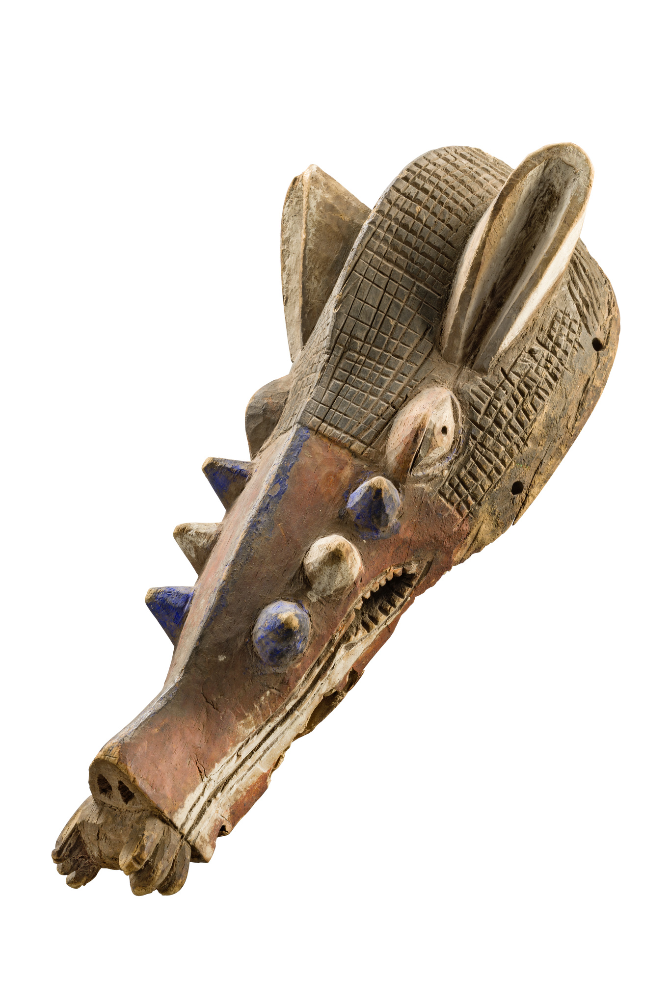 Masque de phacochère, Nigéria, Yoruba, Taille: H: 52 cm (H: 20.5 inch), ID: 3052801