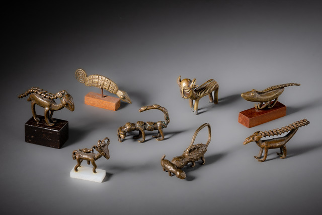 Eight gold weights with animal design, Ghana, Akan, ID: 3052845