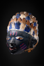 Anthropomorphic helmet mask  "gelede", Nigeria, Yoruba, Size: M: 30 cm x 20 cm (M: 11.8 inch x 7.9 inch), ID: 3052815 - 2/7