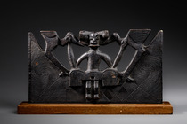 Figurally and ornamentally decorated panel, Angola, Chokwe, Size: L: 32,6 cm (L: 12.8 inch), ID: 3052854 - 2/6