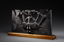 Figurally and ornamentally decorated panel, Angola, Chokwe, Size: L: 32,6 cm (L: 12.8 inch), ID: 3052854 - 4/6