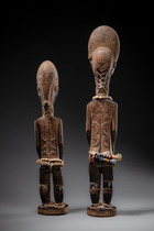 Paire de figures "asie usu", Côte d'Ivoire, Baoulé, Taille: H: 36,5 cm / 30 cm (H: 14.4 inch / 11.8 inch), ID: 3052889 - 4/8