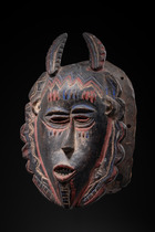 Anthropo-zoomorphic mask "djela", Côte d'Ivoire, Guro, Size: H: 36,5 cm (H: 14.4 inch), ID: 3052896 - 2/5