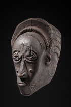 Portrait mask "ndoma" of the "mblo" group, Côte d'Ivoire, Baule, Size: H: 28,5 cm (H: 11.2 inch), ID: 3052903 - 2/5