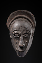 Portrait mask "ndoma" of the "mblo" group, Côte d'Ivoire, Baule, Size: H: 28,5 cm (H: 11.2 inch), ID: 3052903 - 5/5