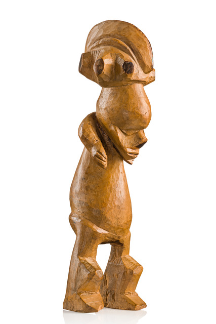 Antropomorphic figure, D. R. Congo, Yaka / Suku, Size: H: 25,3 cm (H: 10.0 inch), ID: 3052894