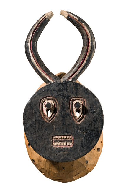 Gesichtsmaske "kplekple bla" der "goli"- Gruppe, Côte d'Ivoire, Baule, Größe: H: 44cm (H: 44cm), ID: 3053257