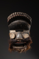 Anthropo-zoomorphic face mask, Côte d'Ivoire, Ngere, Size: H: 26,5 cm (H: 10.4 inch), ID: 3053300 - 5/5