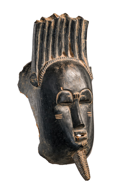 Maske, Côte d'Ivoire, Baule, Größe: H: 35,5 cm (H: 14.0 inch), ID: 3053312