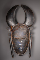 Masque à cornes "siginkura-ayna", Côte d'Ivoire, Ligbi, Taille: H: 40 cm (H: 15.7 inch), ID: 3053311 - 4/5