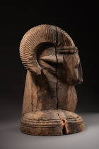 Rare ram head "osamasinmi", Nigeria, Benin / Owo, Size: H: 38,5 cm (H: 15.2 inch), ID: 3053305 - 3/6