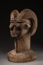 Rare ram head "osamasinmi", Nigeria, Benin / Owo, Size: H: 38,5 cm (H: 15.2 inch), ID: 3053305 - 6/6