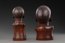 Buste féminin et buste masculin d'excellente qualité, Mozambique, Makondé, Taille: H: 22 cm 22,5 cm (H: 8.7 inch 8.9 inch), ID: 3053695 - 4/6
